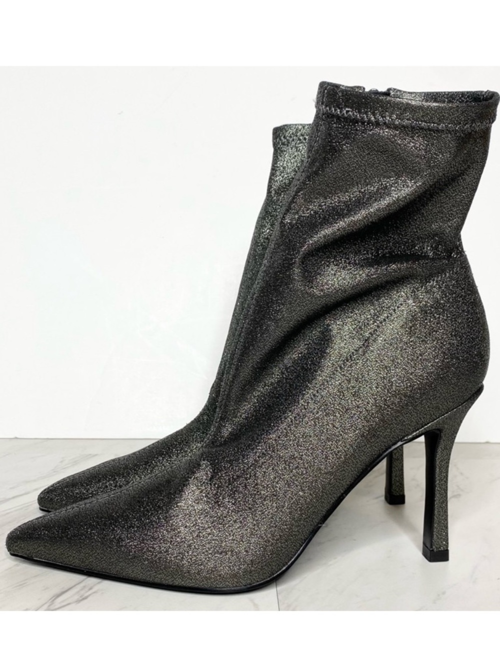 New! Marc Fisher Kellen Sparkle Pointy Toe Heeled Bootie 8 1/2 M